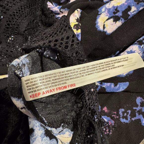 Free People Bodysuit Y2K Whimsigoth Boho Witchy Fairycore Grunge Floral Lace XS - Picture 5 of 6